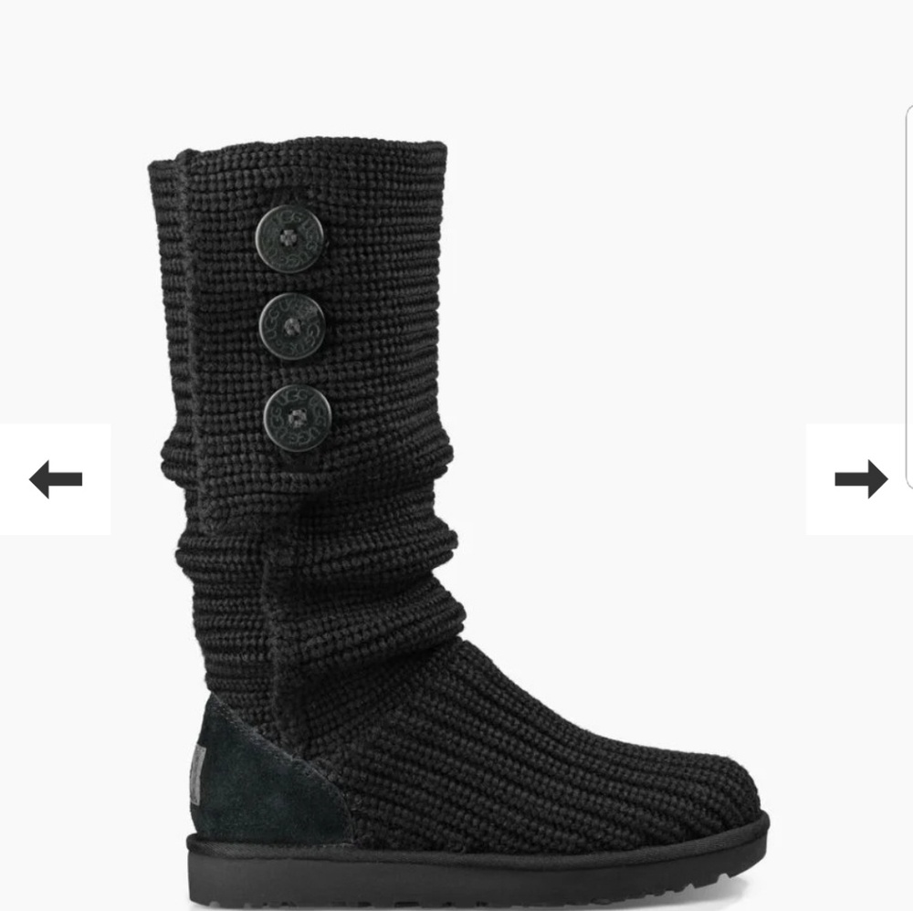 Ugg Classic Cardy Boot Black Sz 7 Like New